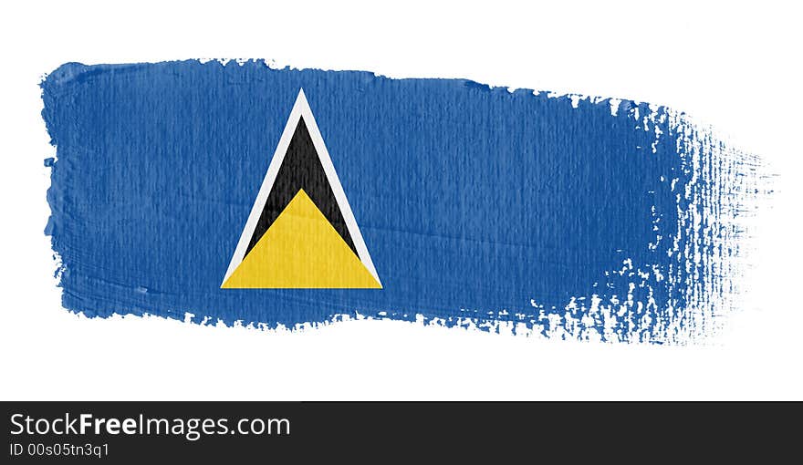 Brushstroke Flag Saint Lucia