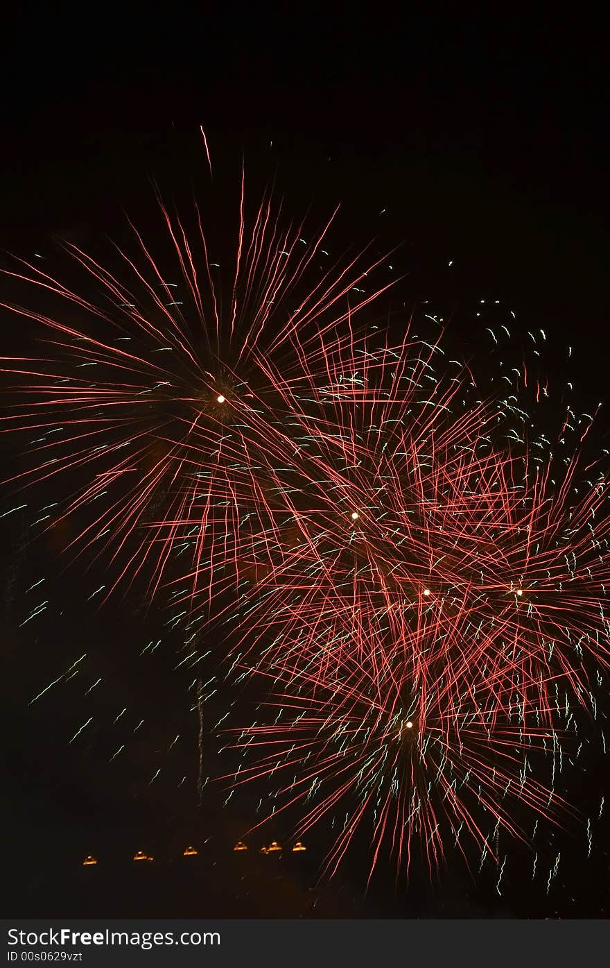 Fire works at the night of Spring Festival(china,Guangzhou)