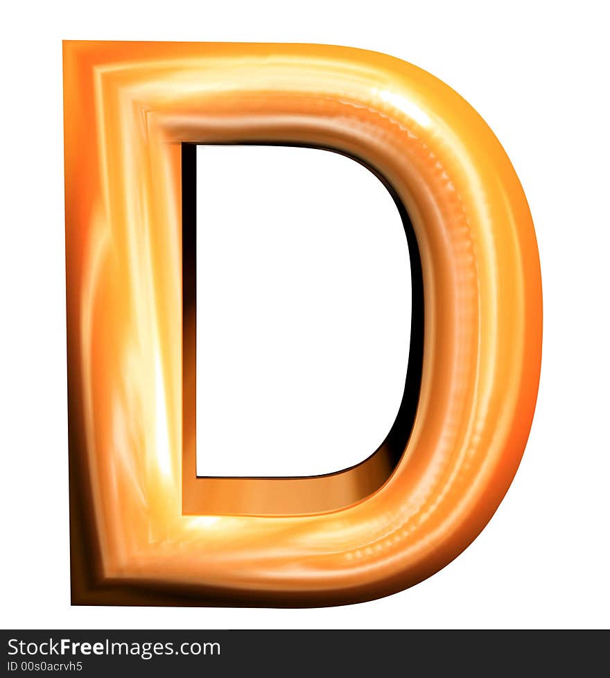 3D Golden Letters alphabet desaturate for silver.