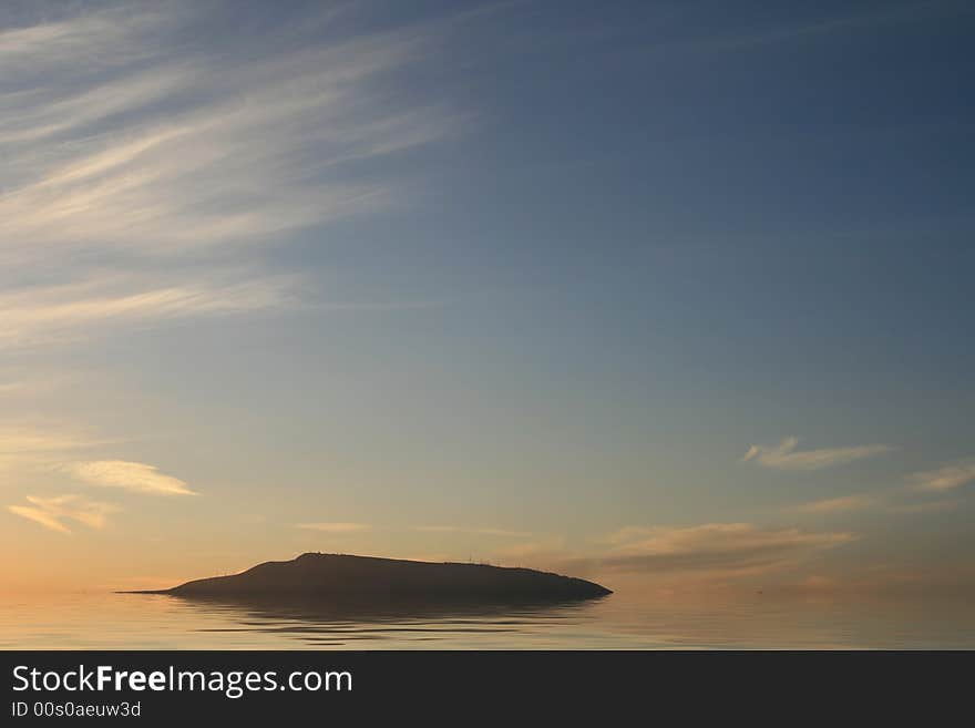 Sunset over the sea