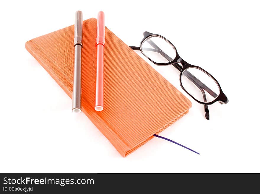 Red calendar and black glasses