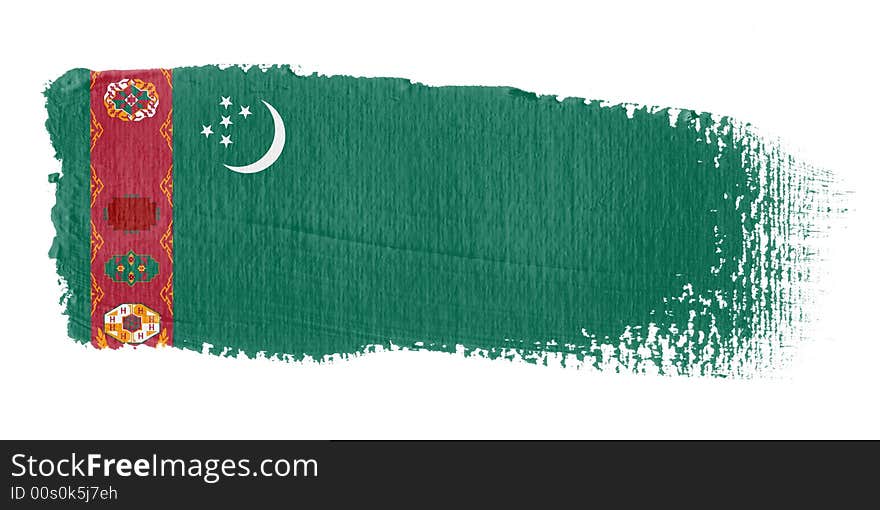 Brushstroke Flag Turkmenistan