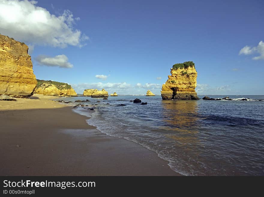 Rocky southcoast in Portugal