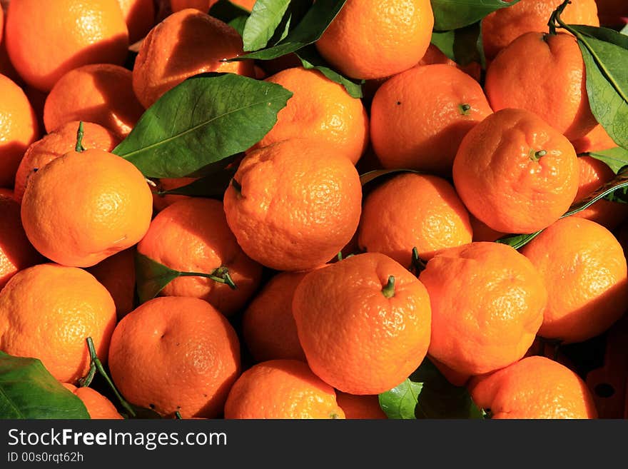 Bushel of oranges at open air market