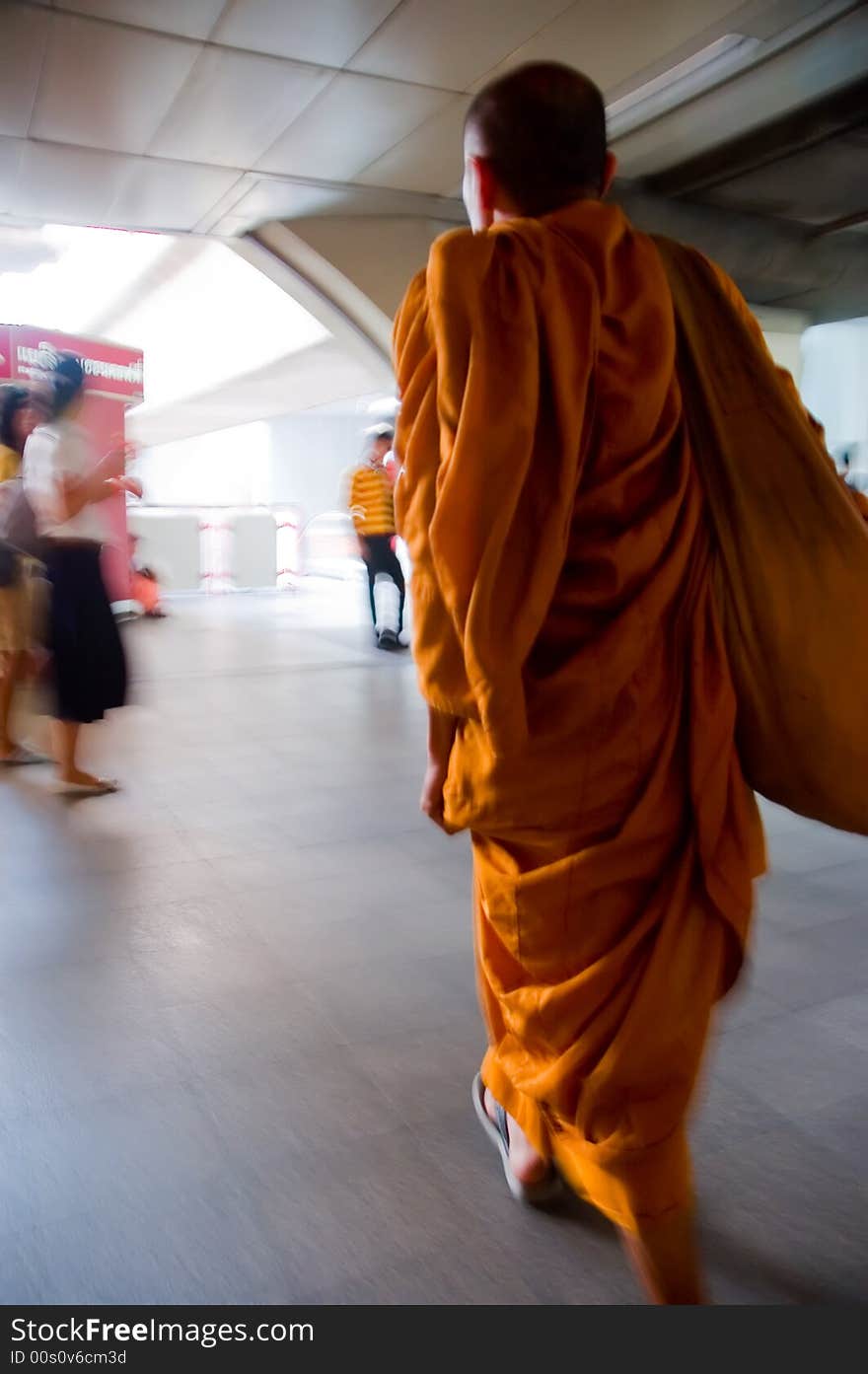 Walking monk