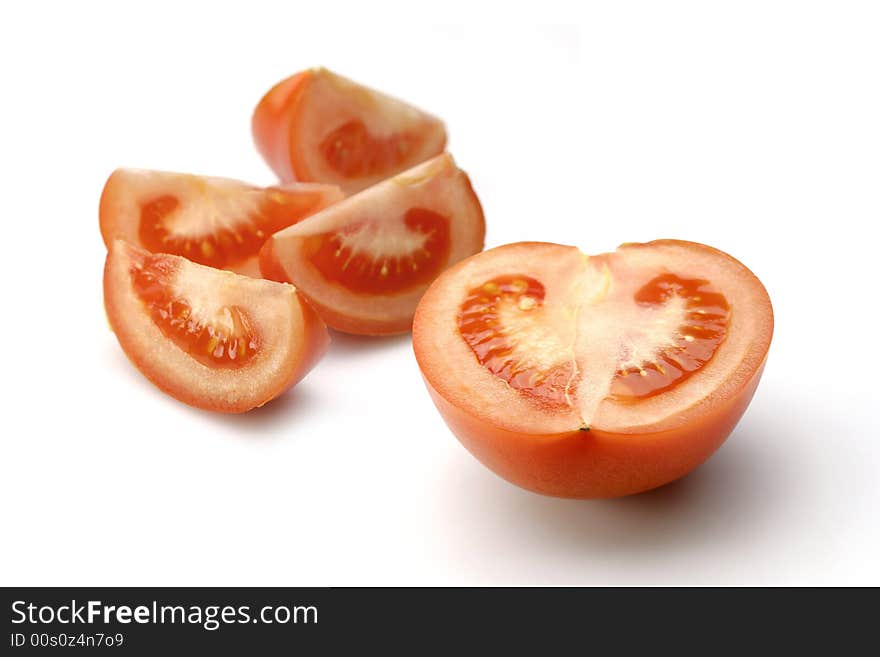 Tomatoes on white