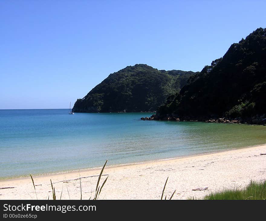 Beach in Abel Tasman National Park in New Zealand. Beach in Abel Tasman National Park in New Zealand.