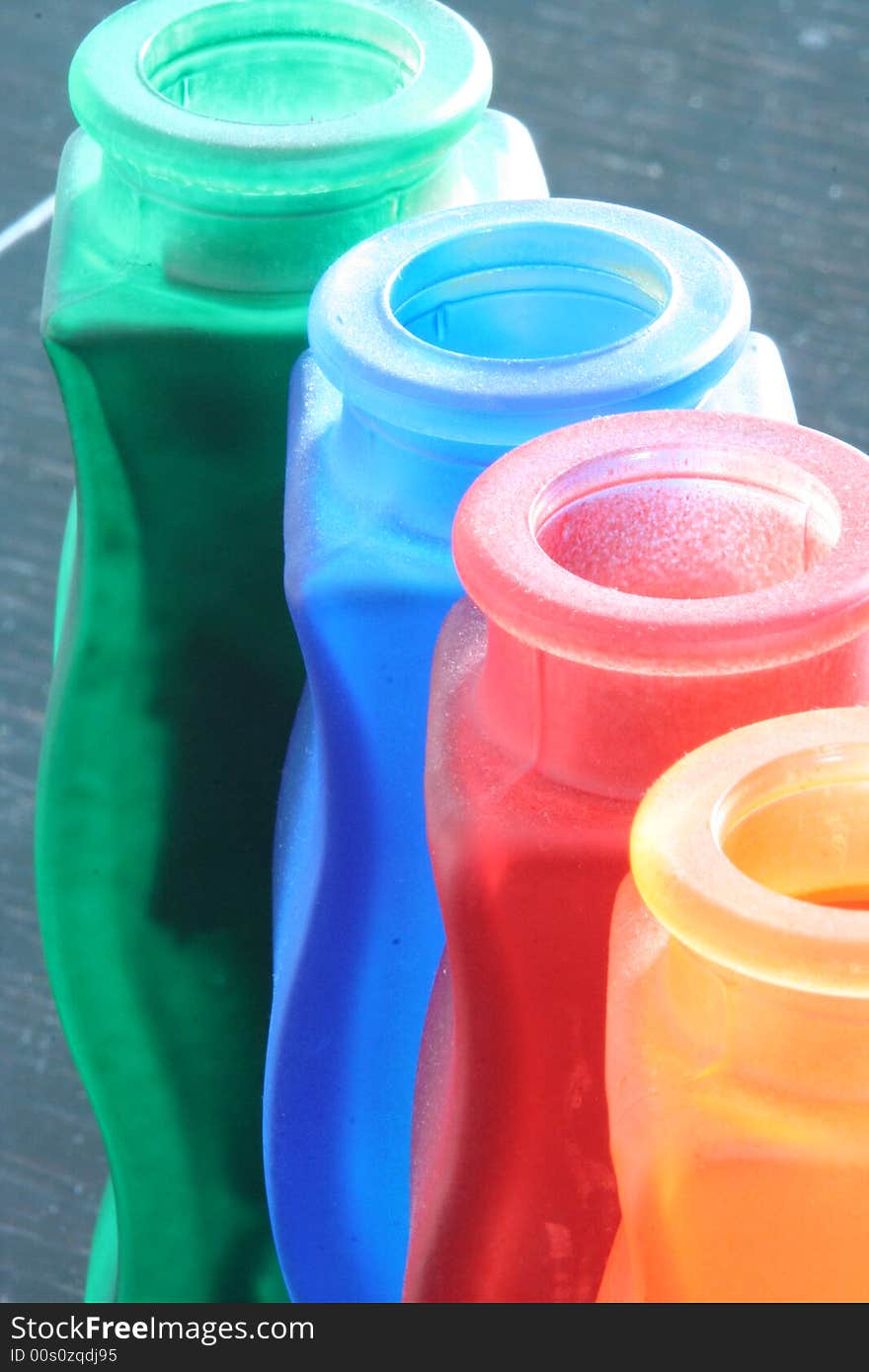 Bottles isolated on the table