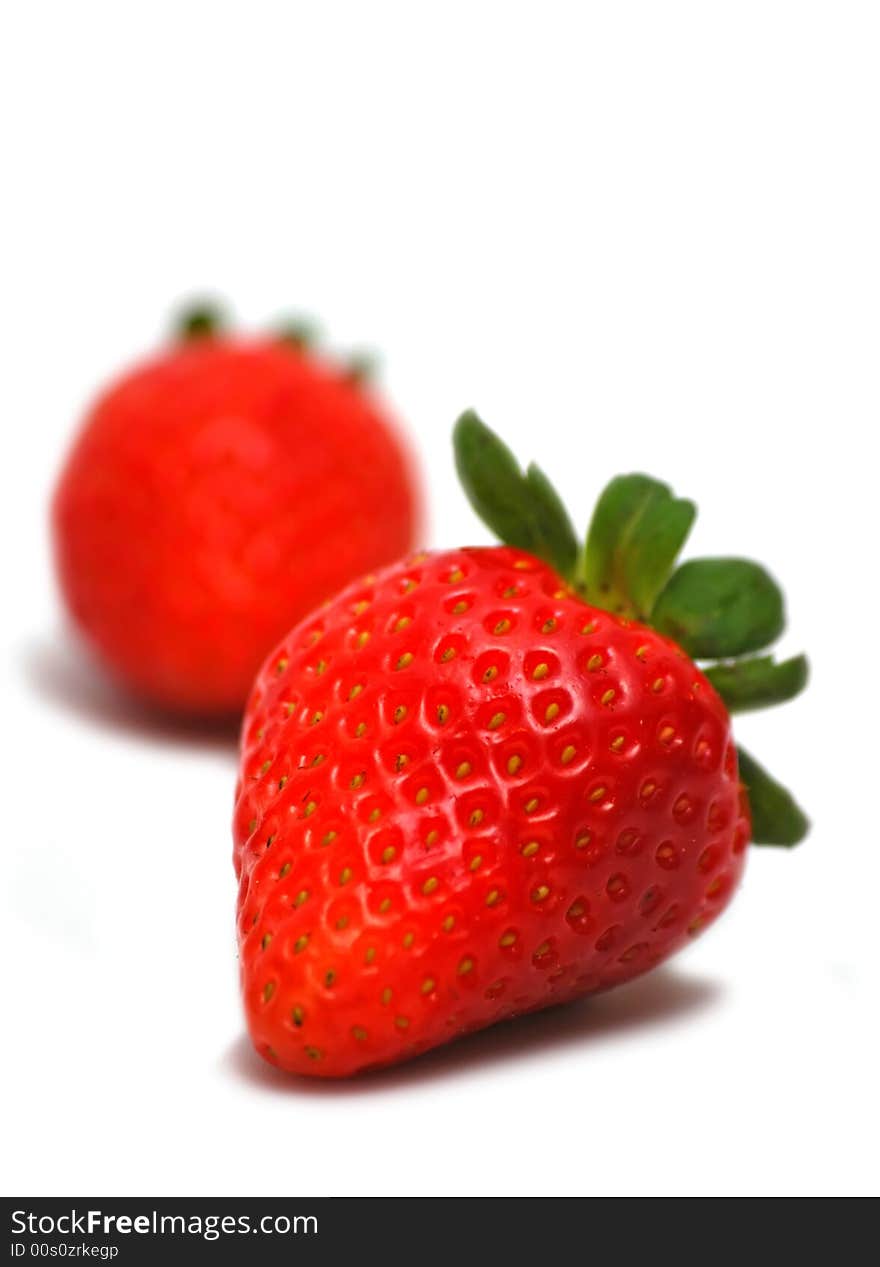 Strawberries isolated on a white background