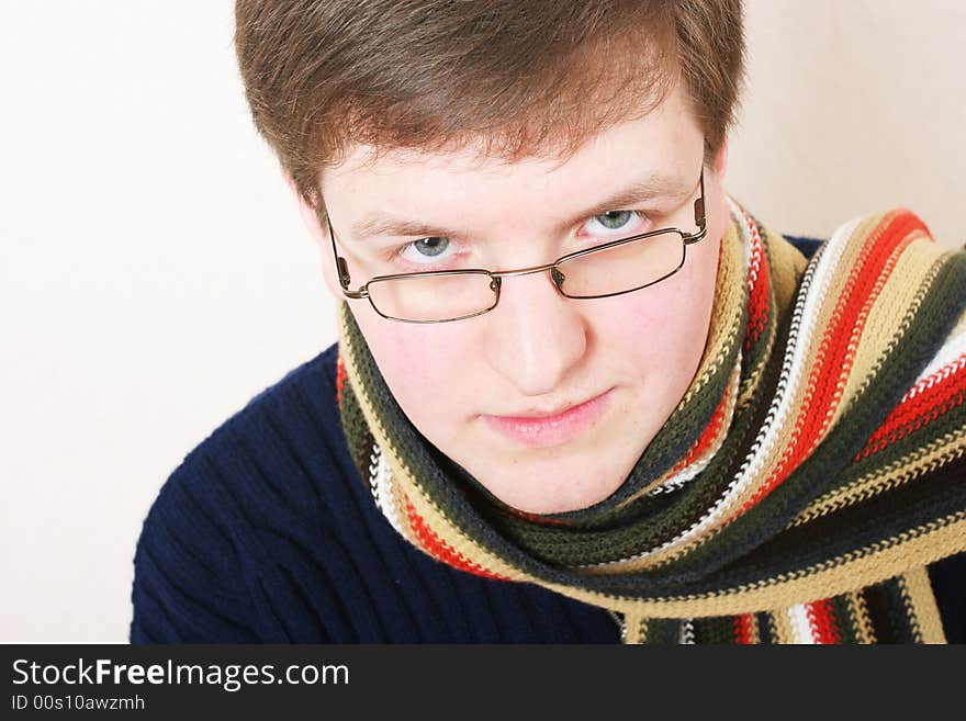 Portrait of a serious young man. Portrait of a serious young man