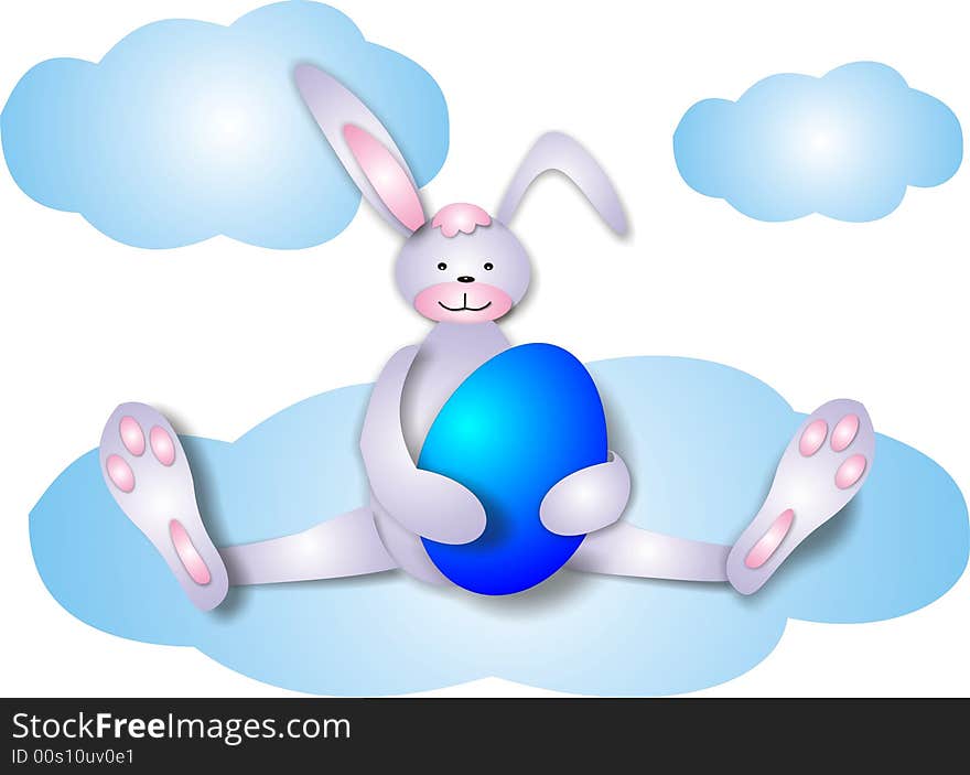 Rabbit With Blue Egg