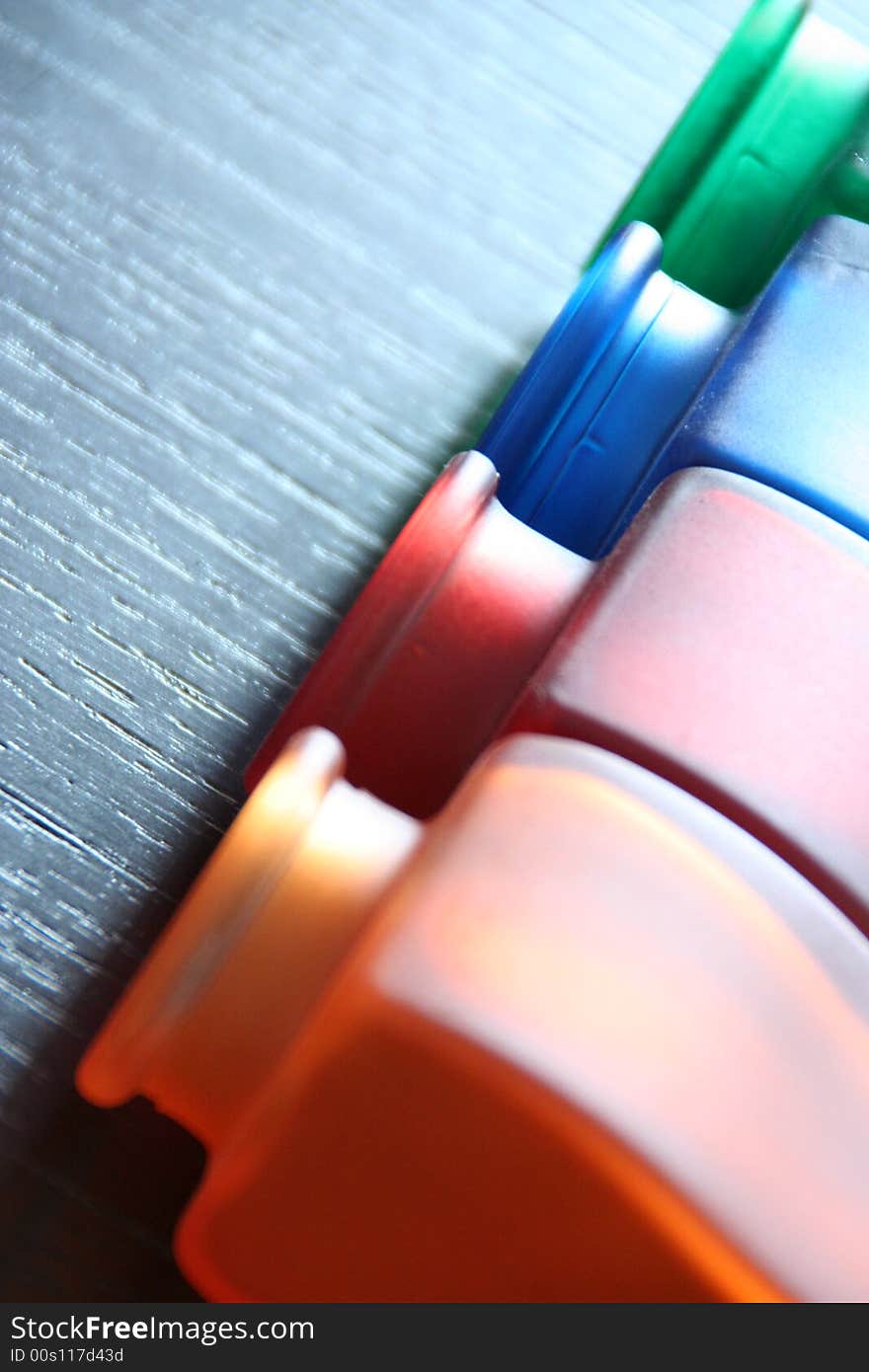 Bottles isolated on the table