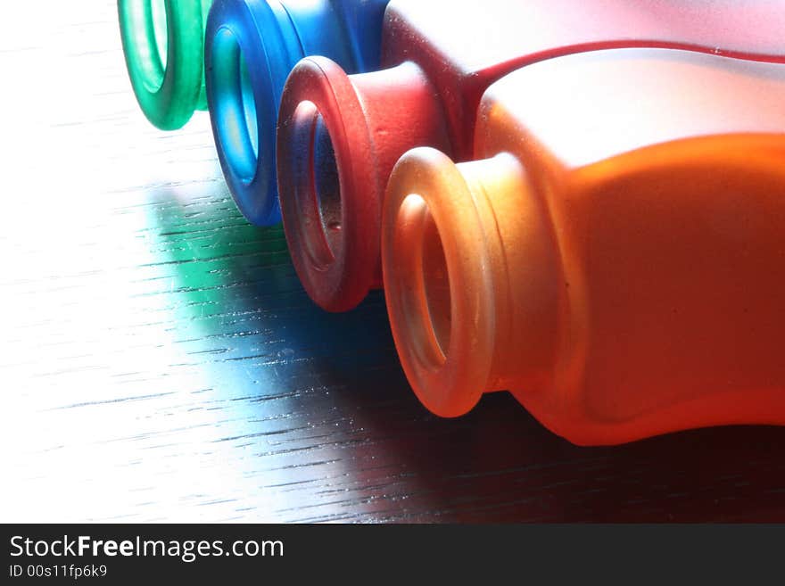 Bottles isolated on the table