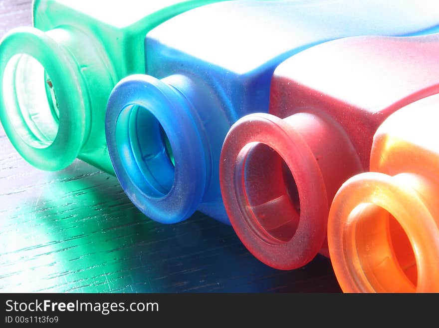 Bottles isolated on the table