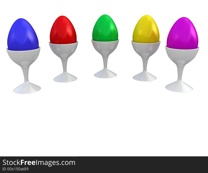 The 3d isolated color eggs, concepts ideas