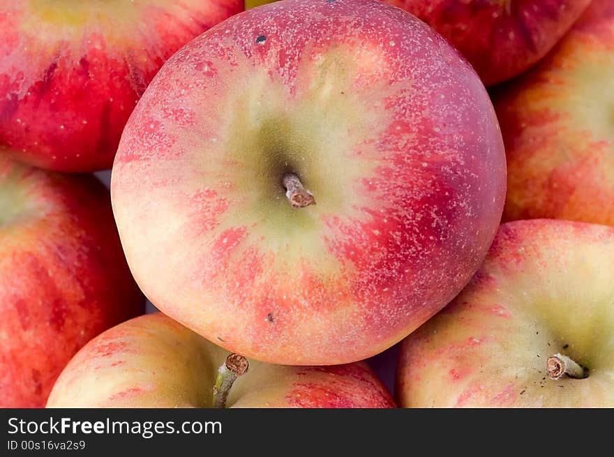 Close-up on fresh red apples