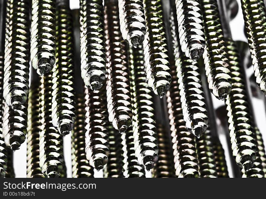 Close-up of a screws isolated on white