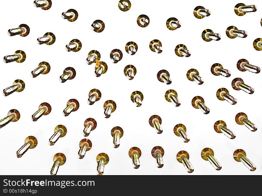 Close-up of a screws isolated on white