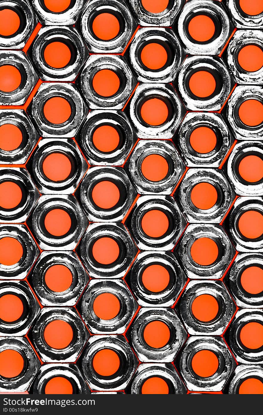 Close-up of a nuts isolated on orange