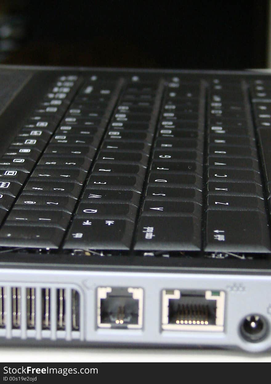 A close-up of a laptop keyboard