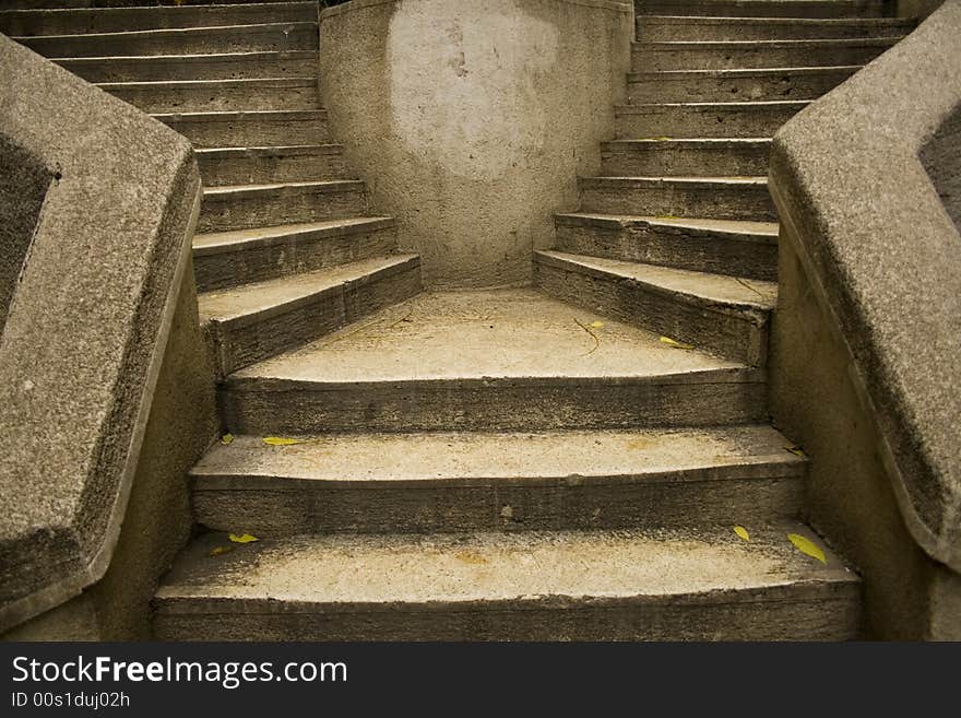 Front view of symmetric stairs