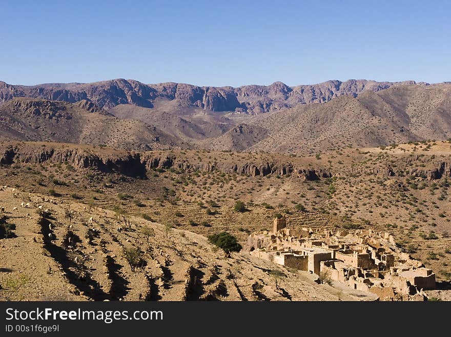 Small village in Atlas Mountain. Small village in Atlas Mountain