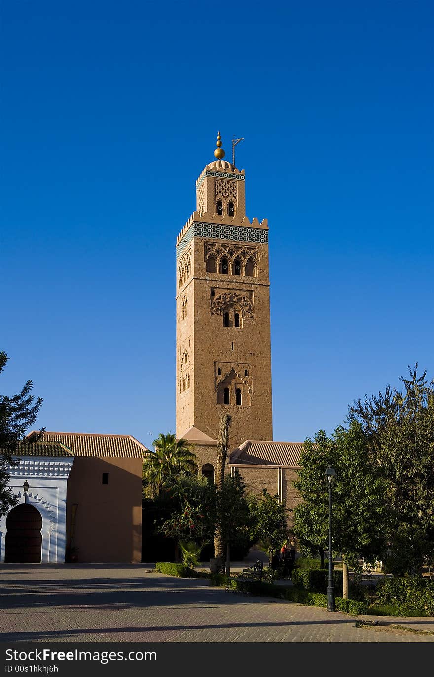 Marrakesh – the Koutoubia mosque at sommer. Marrakesh – the Koutoubia mosque at sommer