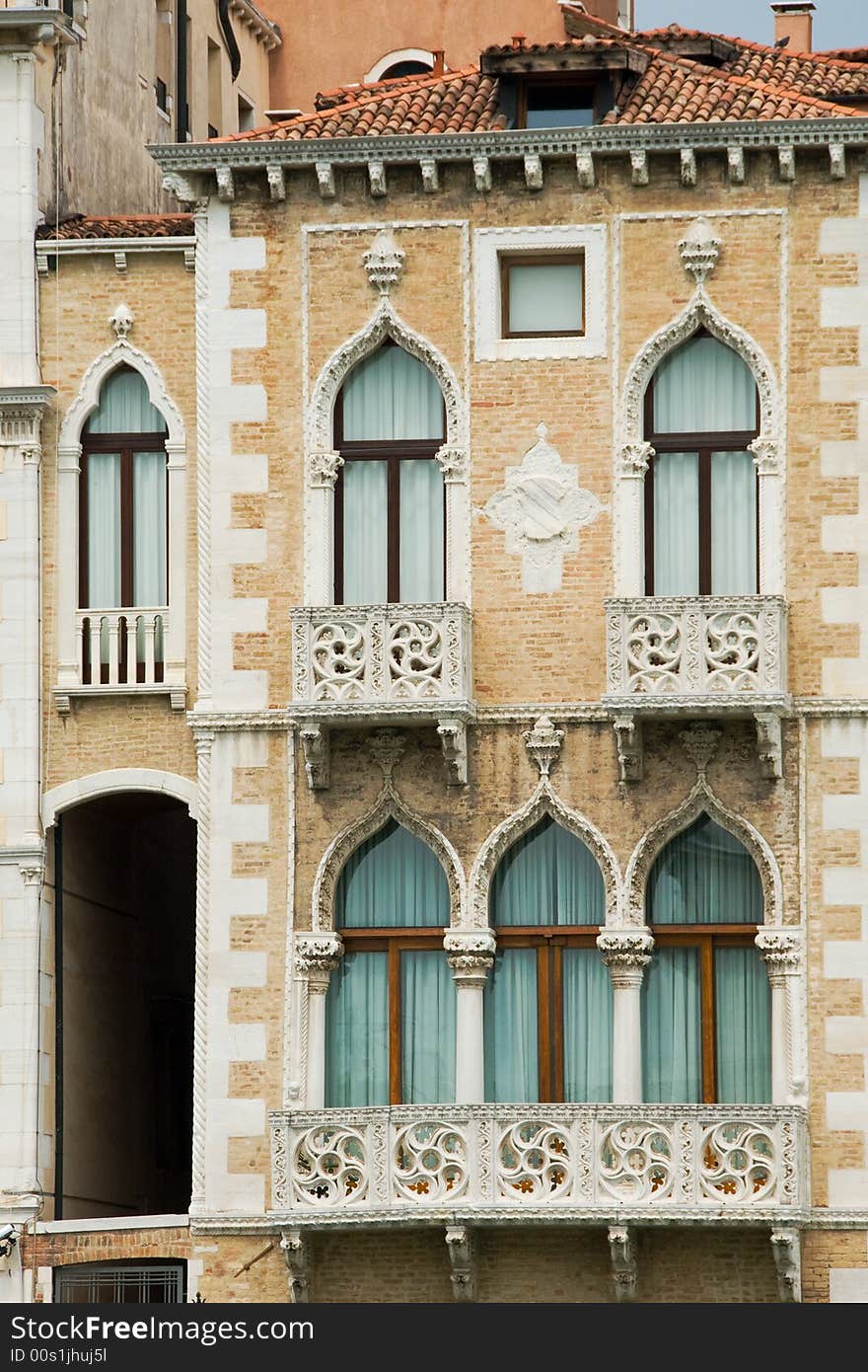 Part of an old building at Grand Canal waterfront, Venice, Italy. Part of an old building at Grand Canal waterfront, Venice, Italy