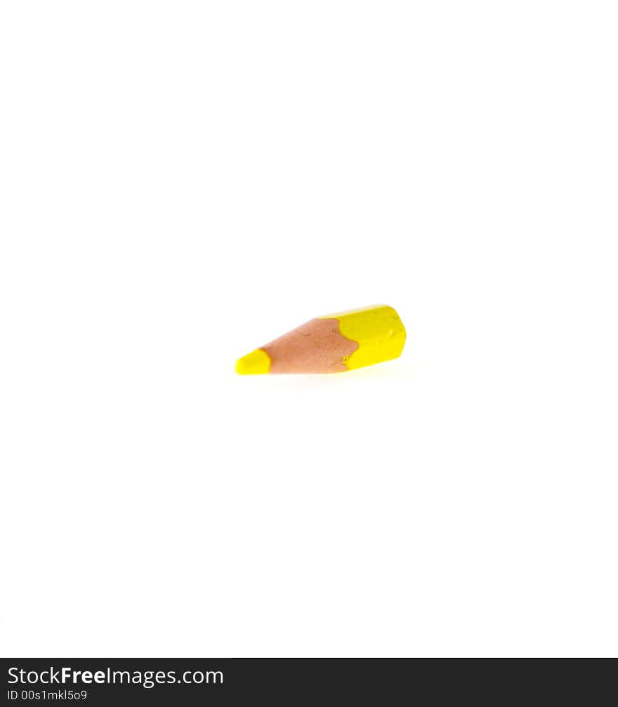 Almost completely finished yellow crayon. Almost completely finished yellow crayon