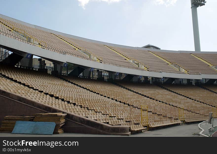 Empty seats on football stadium. Empty seats on football stadium