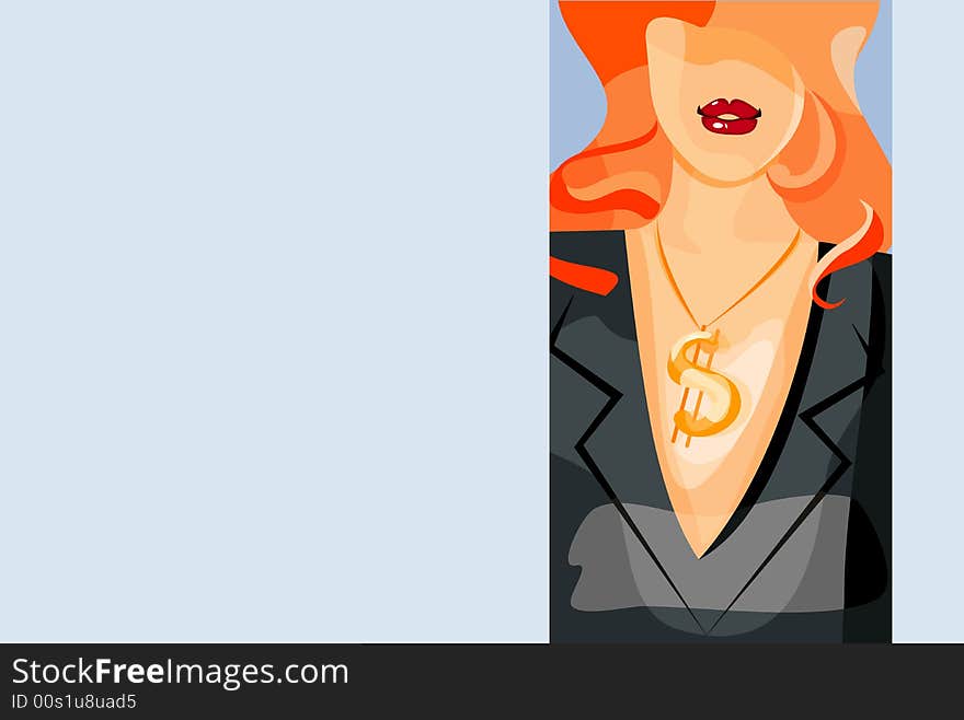 Vector image of woman with necklace