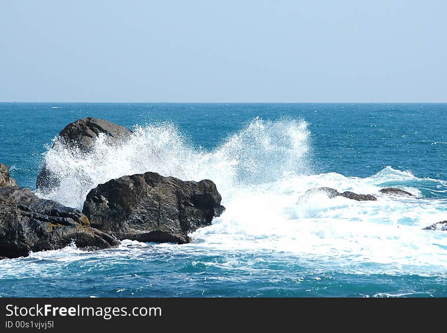 Scenery of wuzhizhou island:surge