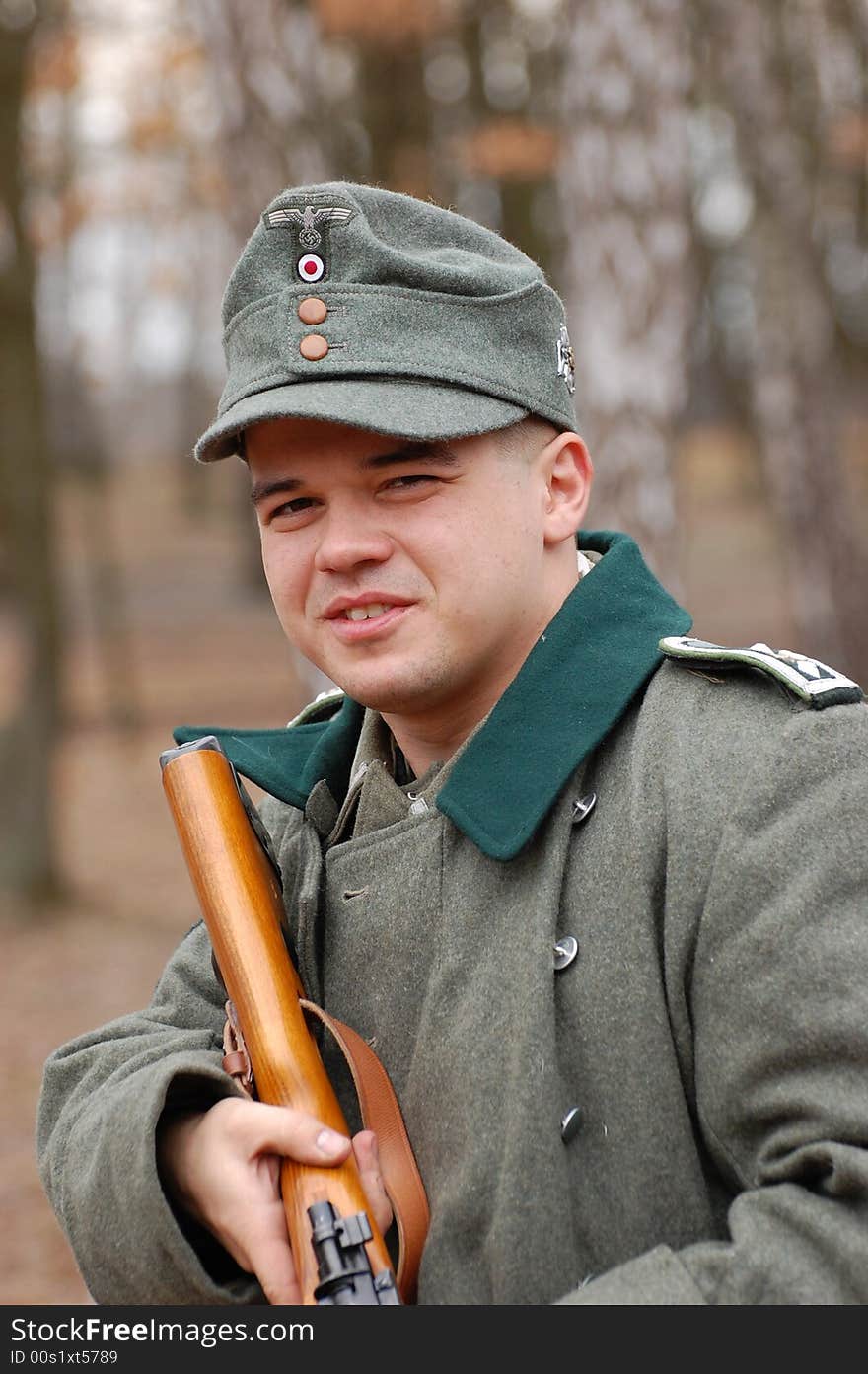 German soldier. WWII reenacting