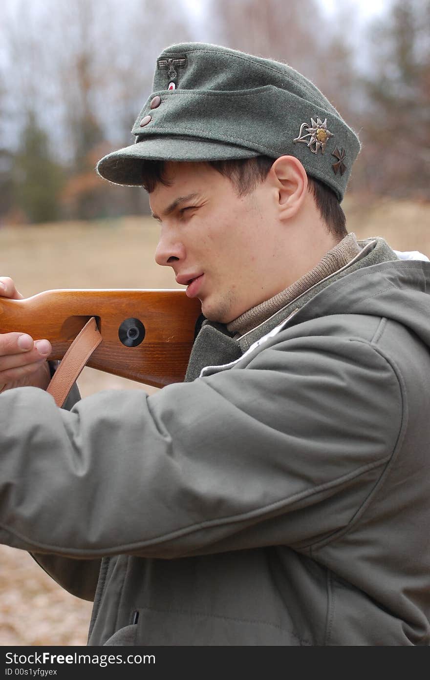 German soldier. WWII reenacting