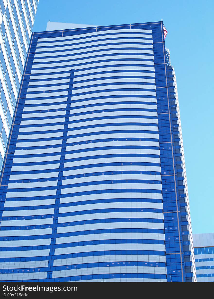 Modern blue building in the city. Modern blue building in the city