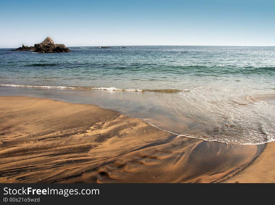 Landscape of a beach with rocks. Landscape of a beach with rocks