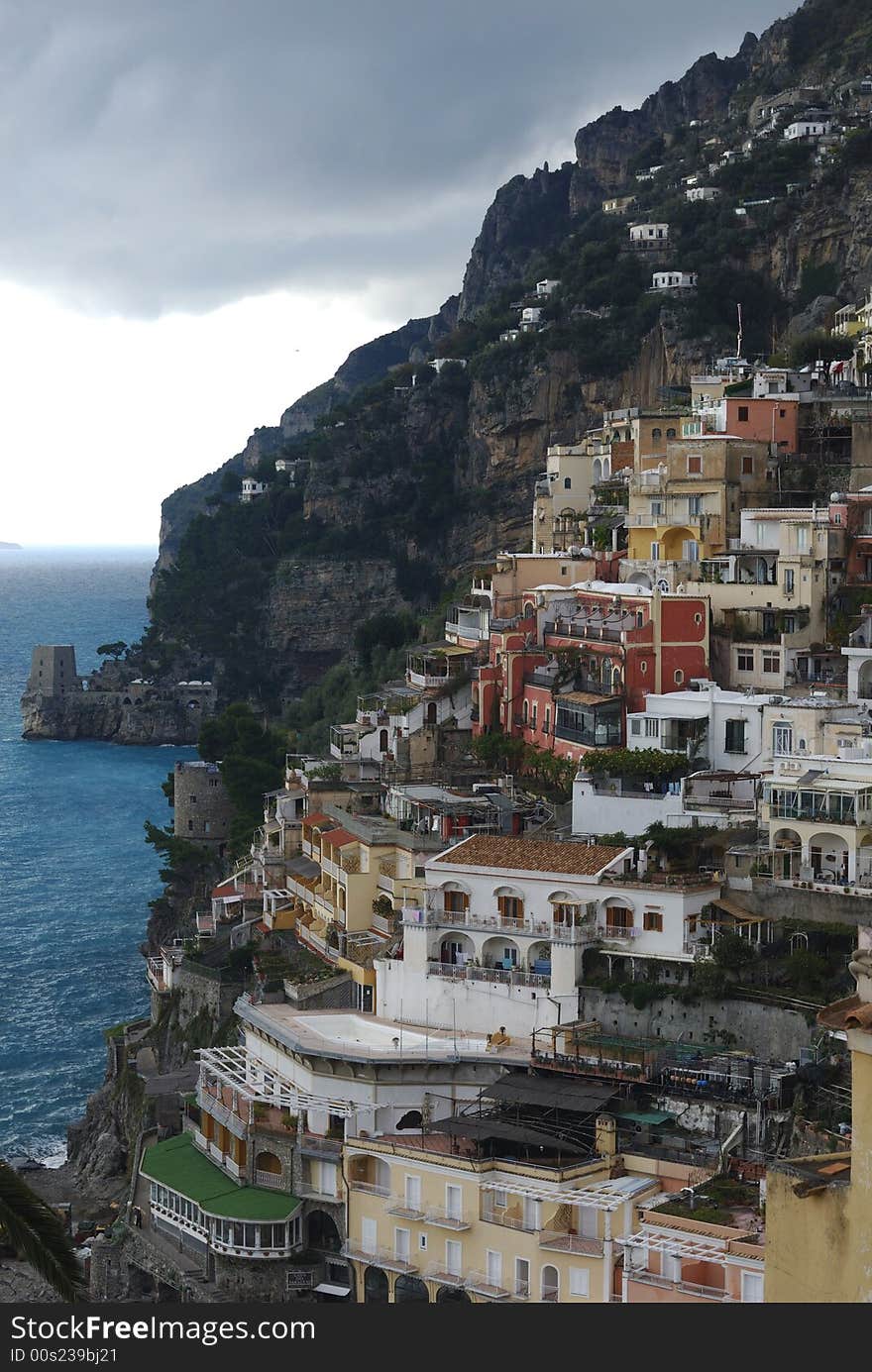 The Positano city on the amalphitan coast