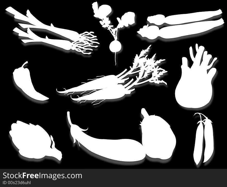 Vegetable silhouette to represent diet and health