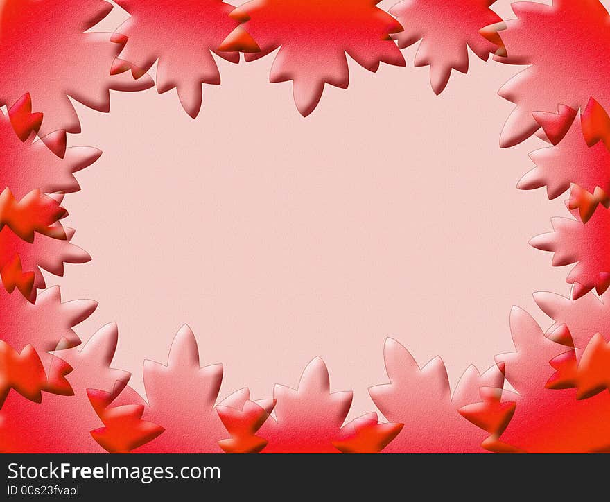 A colorful background with 3d leaves as frame. A colorful background with 3d leaves as frame