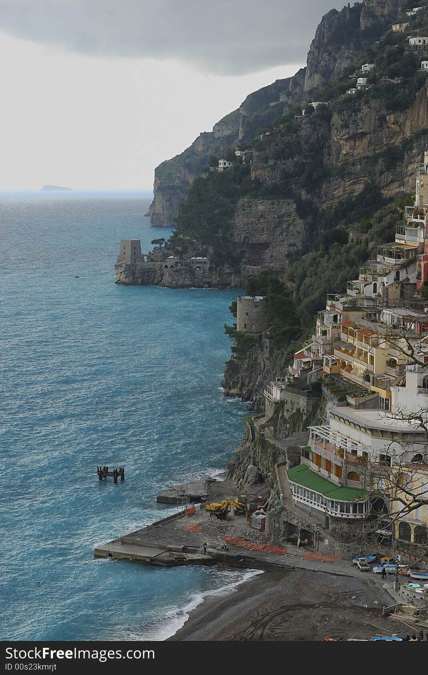 The Positano city on the amalphitan coast