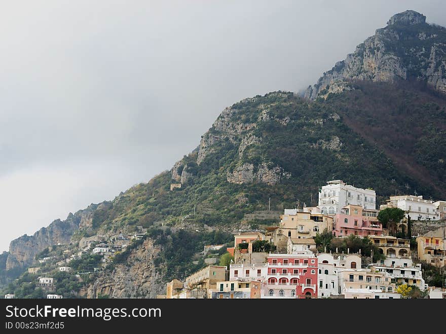 The Positano city on the amalphitan coast