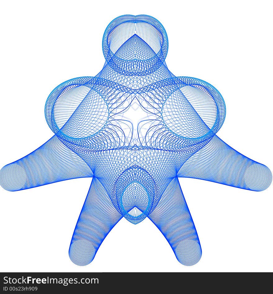 Abstract fractal image resembling a wire man