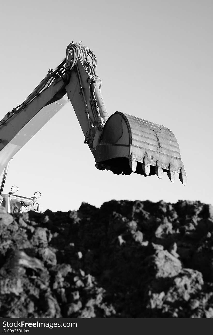 Hydraulic excavator at work