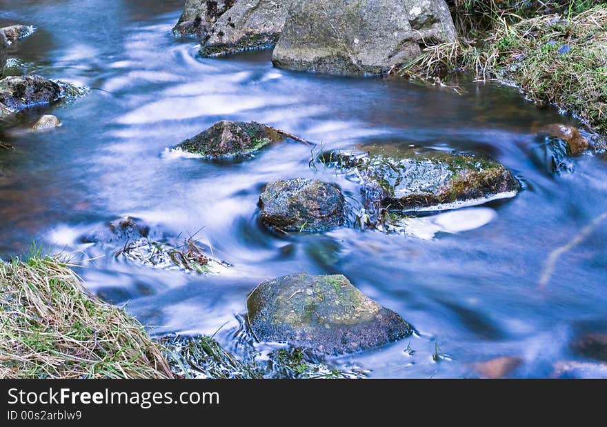 Pouring clear water with fog. Pouring clear water with fog