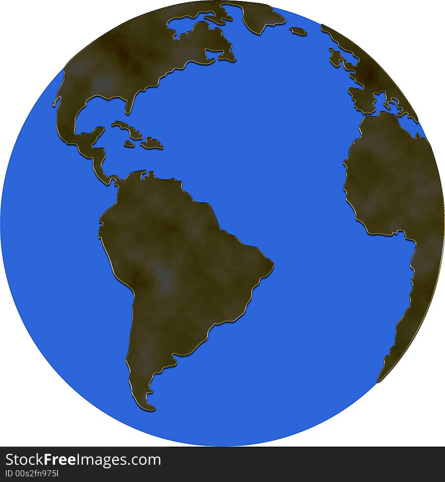 World map include south america and africa. World map include south america and africa