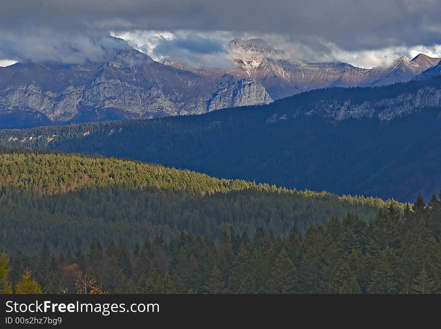 Landscape of mountain in the brown