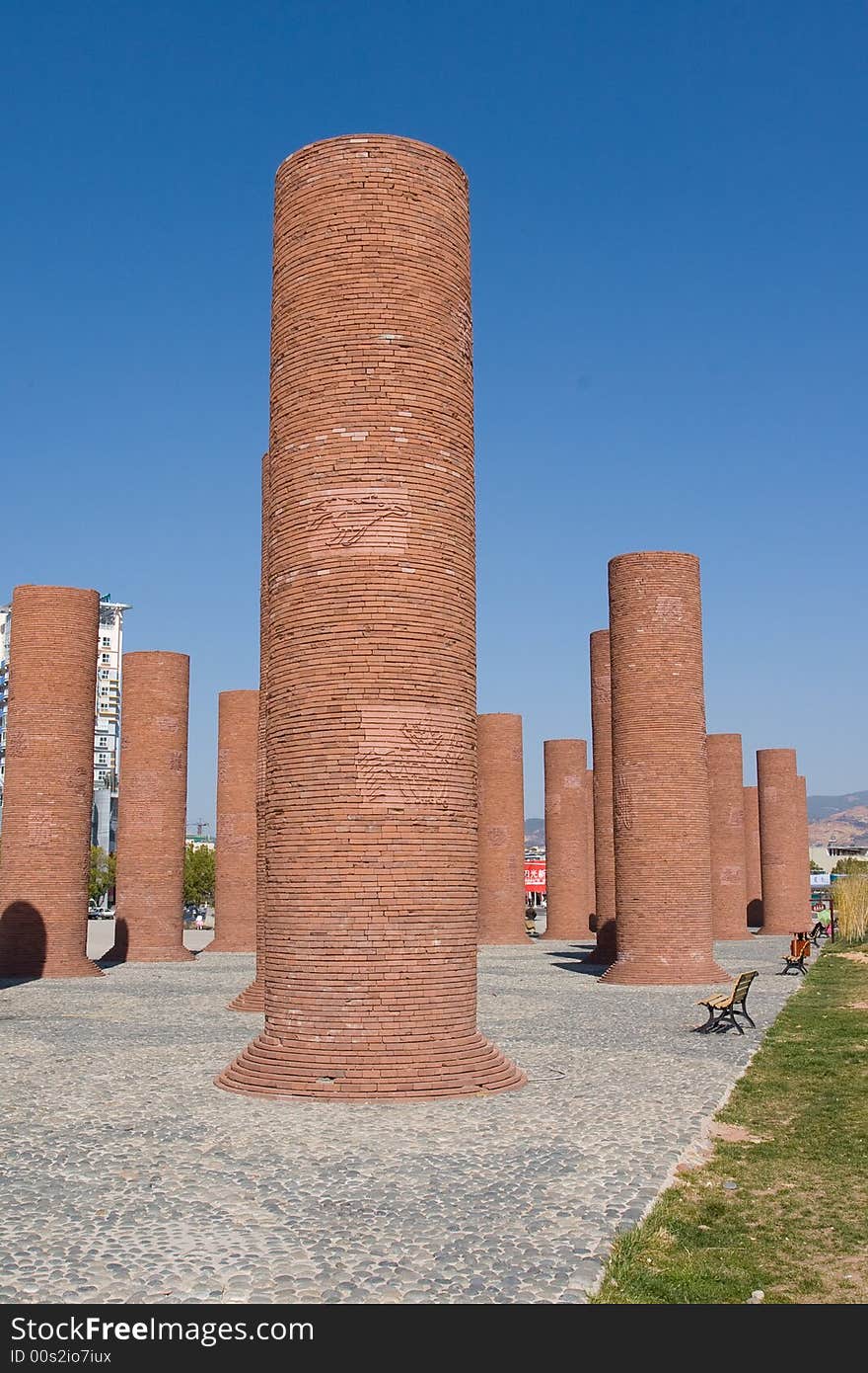 Some modern sculptures at the square