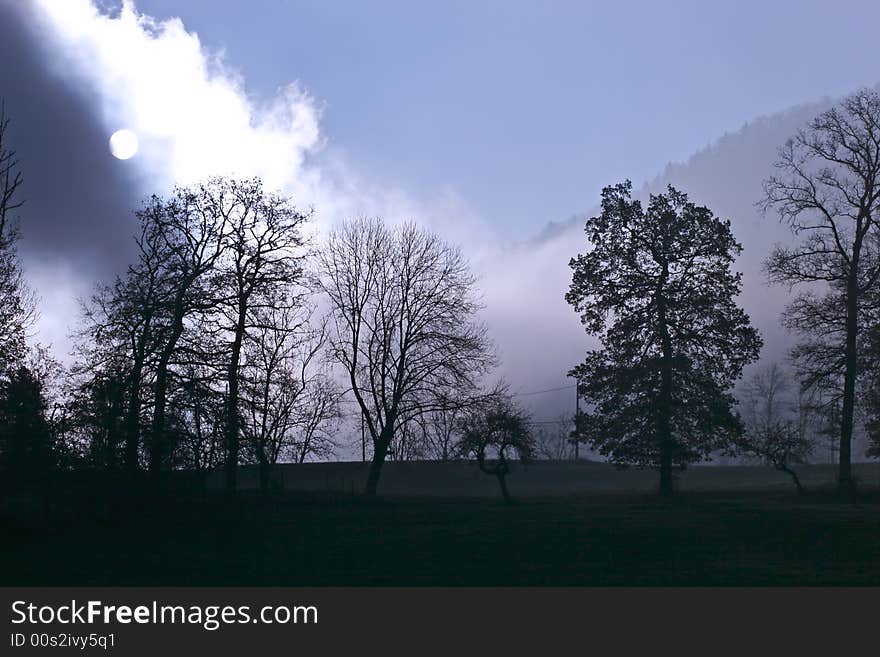 Landscape of mountain in the brown