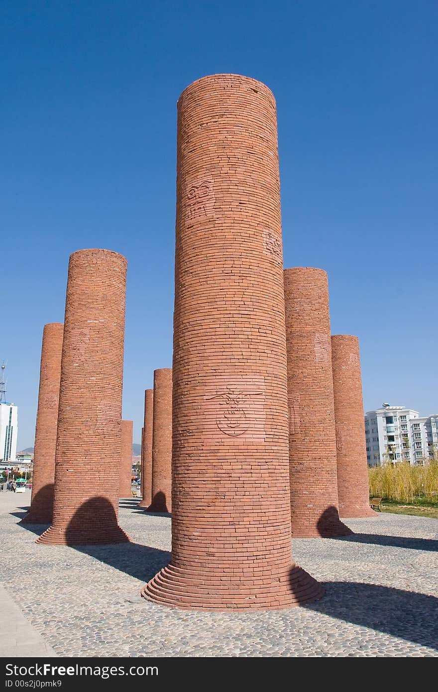 Some modern sculptures at the square