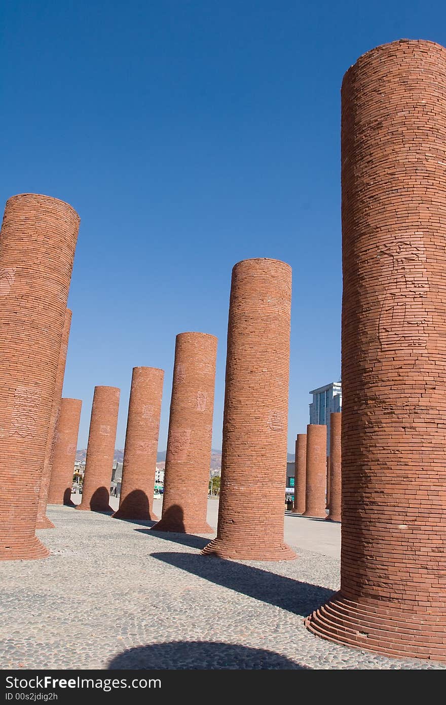 Some modern sculptures at the square